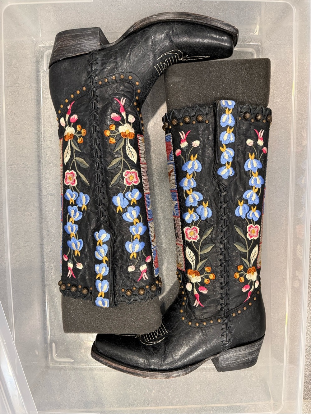 Black Embroidered Women's UT Austin Western Allens Boots Size 6 Worn only once! - Picture 16 of 16